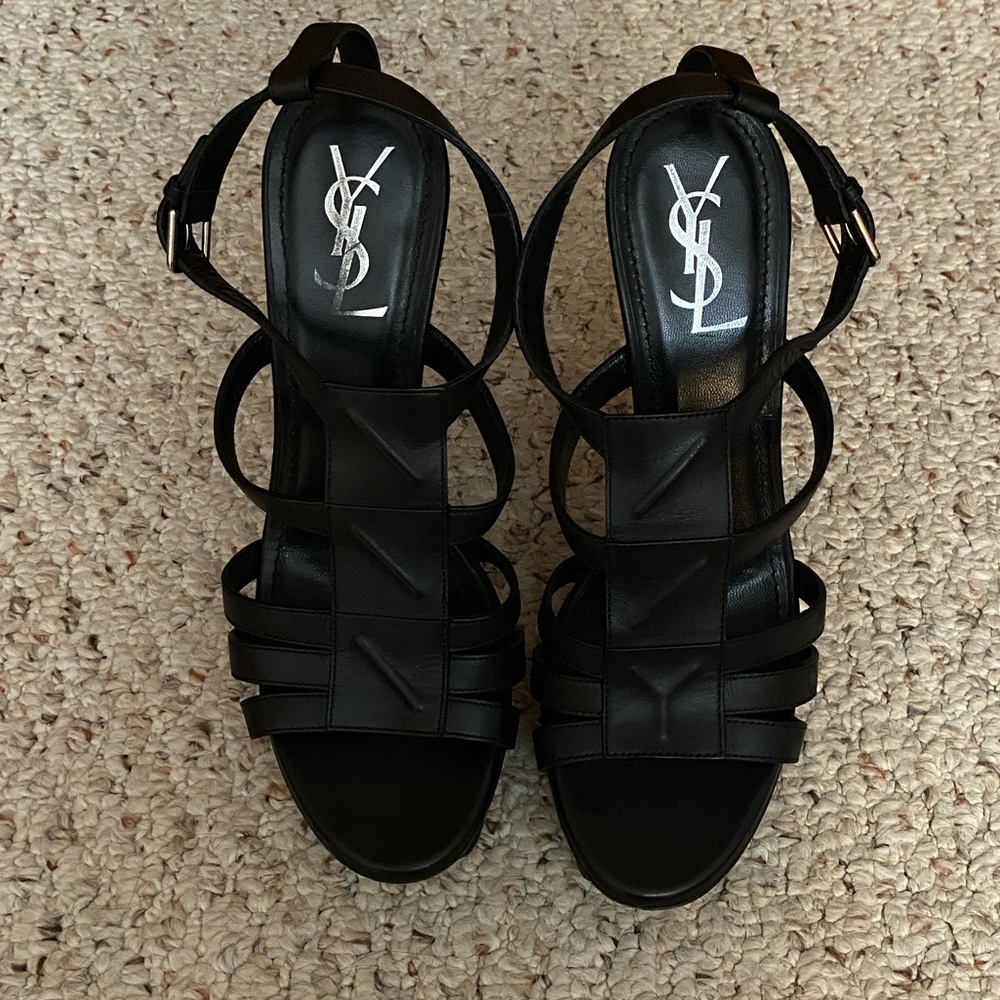 YSL open toe heels